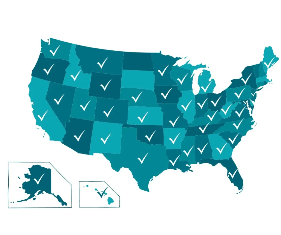 Map of the 32 states where Everything Senior Insurance is licensed